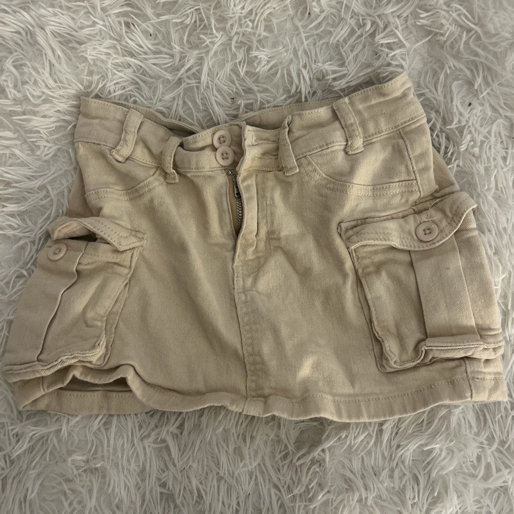 Women's Tan Cargo mini skirt